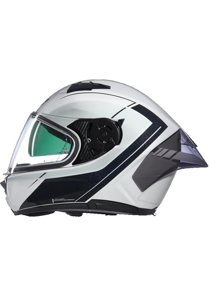 N60-6 Sport Mesmerico Kapalı Motosiklet Kaskı 341 Beyaz Siyah Xl