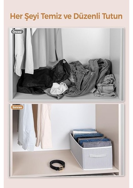 Içi Pantolon Düzenleyici Saklama Kutusu Organizer (Beyaz - Gri Çizgili) fırsatları