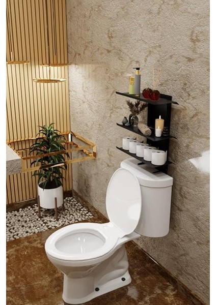 Siyah Klozet Üstü Raf, Organizer Tuvalet Kağıtlık ve Wc Tuvalet Banyo Düzenleyici MT116S fırsatları