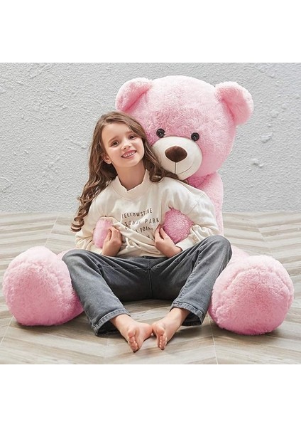 120 cm Papyonlu Sevimli Ayı - Sevgiliye Özel Hediye Pembe