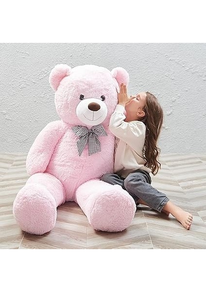120 cm Papyonlu Sevimli Ayı - Sevgiliye Özel Hediye Pembe indirimleri