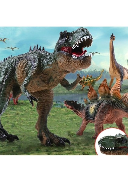 Store T-Rex Süper Gerçekçi Dinazor Trex Figür 30 cm Kapanıp Açılabilen Ağız Hediye Oyuncak Dinozor, Çok Renkli indirimleri