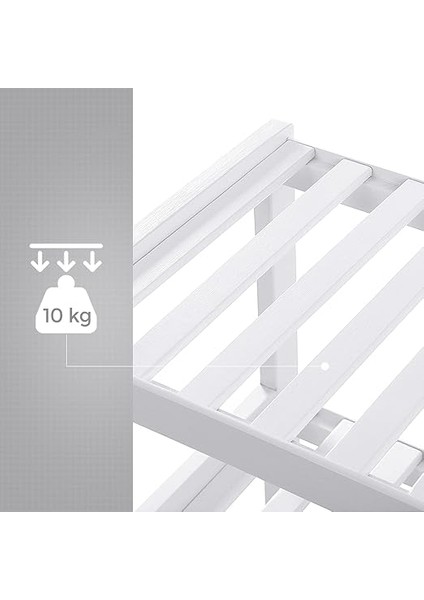 Ayakkabılık Ayakkabı Dolabı Bambu Rafı Ayakkabı Taburesi Beyaz-Doğal Renkler indirimleri