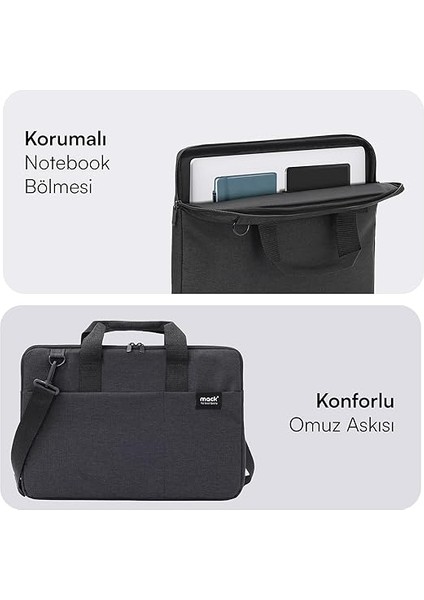 Cityfit MCC-701 Laptop Çantası, Erkekler ve Kadınlar Için Profesyonel Bilgisayar Çantası, 13,3 Inç - 14.1 Inç Notebook Çantası, Evrak Çantası, Siyah indirimleri