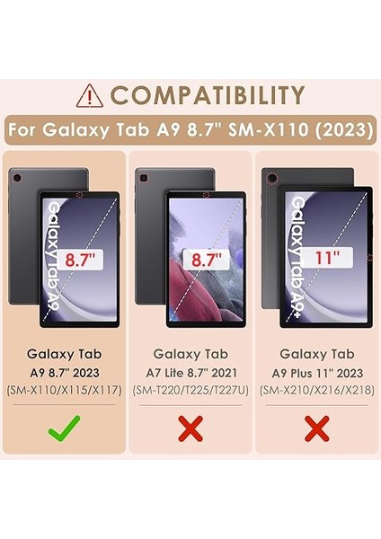 2 Adet Tam Ekran Koruyucu Folyo Samsung Galaxy Tab A9 8,7 Inç 2023 Için Ekran Koruyucu 9h Sertlik Çizilmez Kabarcıksız Folyo Cam Samsung SM-X110/X115/X117 Için fiyatları