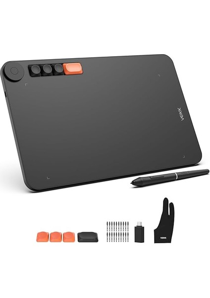 VO1060 10X6 5 Kısayol Tuşlu Sağ/sol El Uyumlu Grafik Tablet+Kalem