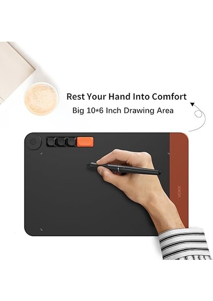 VO1060 10X6 5 Kısayol Tuşlu Sağ/sol El Uyumlu Grafik Tablet+Kalem modelleri