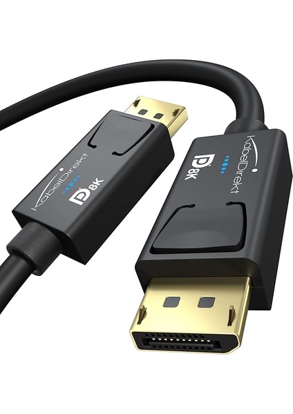 – 3m – Displayport Kablosu, Dp 1.4, Vesa Sertifikalı (60Hz'de 8k, 144hz, HDR10-OYUN Monitörleri Için Ideal, Freesync/g-Sync, Resmi Olarak Vesa Yönergelerine Göre Test Edilmiştir, Siyah)