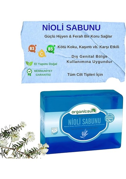 Doğal Nioli Sabunu 140 gr Tüm Cilt Tipleri Için Kötü Koku ve Kaşıntı Karşıtı Nioli Yağı Sabunu
