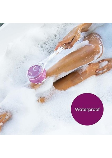 FC55 Vücut Fırçası, Peeling ve Masaj Için Elektrikli Vücut Fırçası, Duş Için Su Geçirmez Temizleme Fırçası, Kablosuz ve Şarj Edilebilir, 2 Başlıklı Döner Cilt Fırçası fırsatları