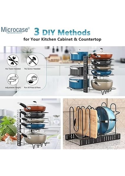 Çok Amaçlı Tencere Tava Vs Ürünler Için Düzenleyici Metal Raflık - AL5048 modelleri