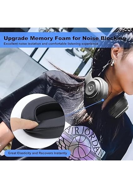 Beats Studio 2 ve 3 Kablolu ve Kablosuz (B0501, B0500) Kulaklıklar Için Profesyonel Yedek Kulak Pedleri, Yumuşak Deri ve Hafızalı Köpüklü Premium Kulaklık Minderleri, Siyah indirimleri