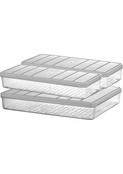 Home - Nora 3'lü 1 Büyük + 2 Küçük Boy Açık Gri Saklama Kabı fırsatları