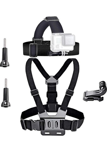Aksiyon Kamerası Aksesuarları Kafa Kayışı Montaj Göğüs Koşumu Akaso EK7000 Brave 4 Brave 7 Le V50X Native/gopro HERO10 9 8 7 6 5/vemont/dragon Touch/hls/apexcam/remalı ile Uyumlu