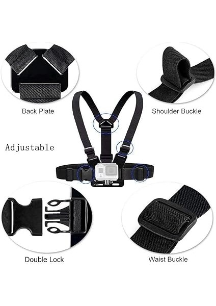 Aksiyon Kamerası Aksesuarları Kafa Kayışı Montaj Göğüs Koşumu Akaso EK7000 Brave 4 Brave 7 Le V50X Native/gopro HERO10 9 8 7 6 5/vemont/dragon Touch/hls/apexcam/remalı ile Uyumlu modelleri