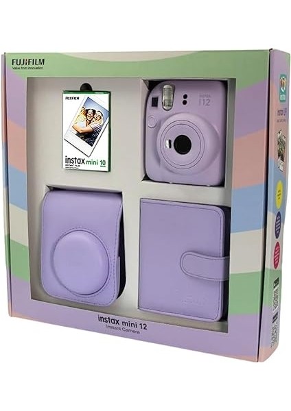 Instax Mini 12 Fotoğraf Makinesi Bundle Box (Lila) fırsatları