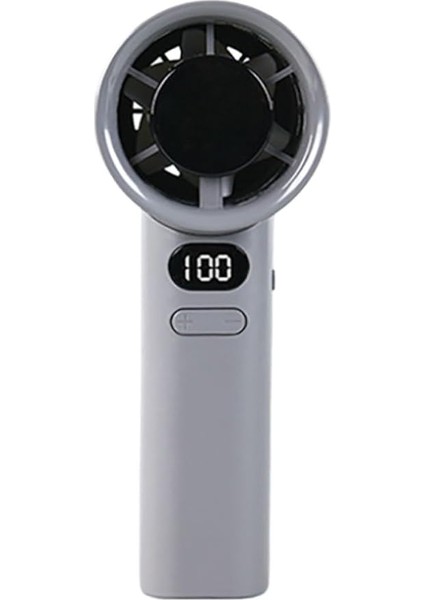 M11 Dijital LED Göstergeli Portatif Fan Mini Vantilatör Soğutucu El Fanı (Gri)