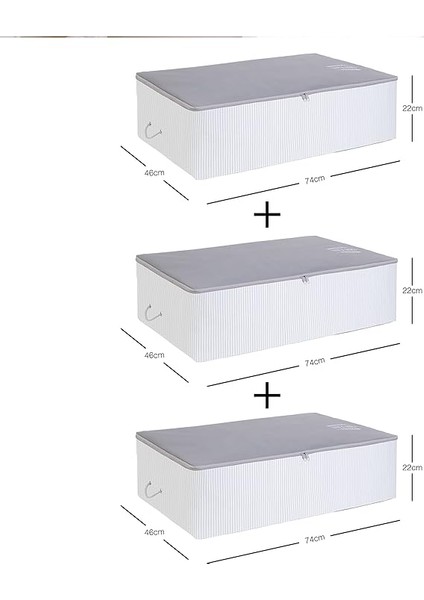 Home Textile 3'lü Mega Boy Gri Renk Stuff & Things Baza Altı Hurç Set fiyatları