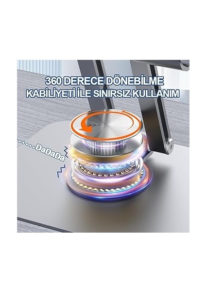 Tablet Standı 360° Dönebilen Tablet Tutucu Katlanabilir Alüminyum Tablet ve Telefon Standı - Gri modelleri