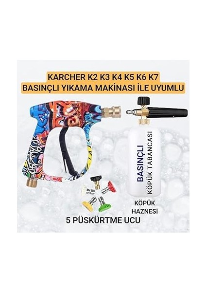 Karcher K Serisi Ile Uyumlu 5 Nozzle Set Basınçlı Araç Yıkama Tabancası Seti Basınçlı Yıkama Makinesi Bear fiyatları