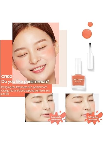 Meyve Kokulu, Nemlendirici, Doğal Görünümlü Sıvı Allık Juicy-Pang Water Blusher CR02 fiyatları