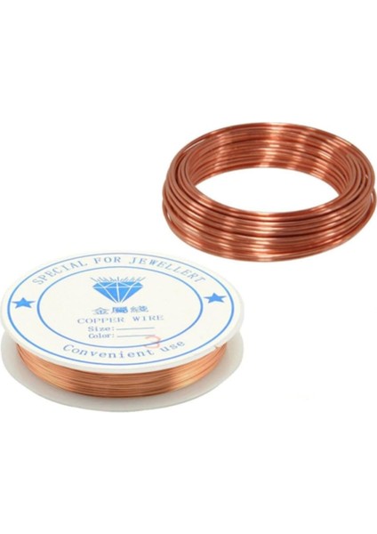 5 Metre, Bakır Rengi Tel, 1 mm Kalınlık, Makara Tel, Hobi Teli
