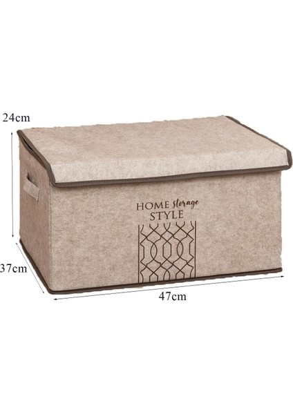 Kapısı Keçe Çok Amaçlı Kapaklı Düzenleyici Kutu 47 x 37 x 24 cm (Maxi, Bej) fiyatları