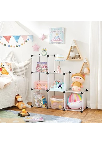 Takılabilir Raf, Plastik Raf, Dıy Küp Raf, Basamaklı Raf, Raf Sistemi, 6 Bölme, Oyuncaklar, Ayakkabılar, Kitaplar, Oturma Odası, Çocuk Odası, Yatak Odası, 93 x 31 x 93 Cm, Beyaz LPC111S fırsatları
