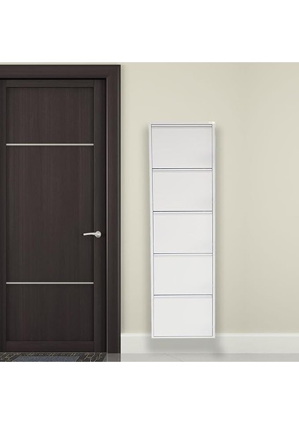 Beyaz Metal Ayakkabılık Mac5-5 Kapaklı - 50X15X169 H