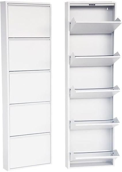 Beyaz Metal Ayakkabılık Mac5-5 Kapaklı - 50X15X169 H modelleri