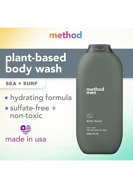 Yöntem Erkekler, Deniz+Sörf Vücut Yıkama, 18 Fl Oz fiyatları