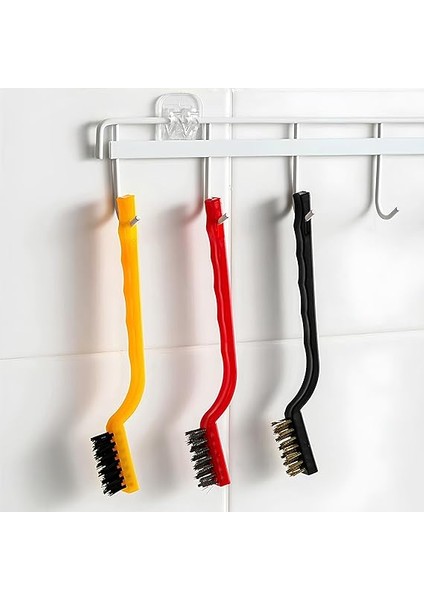 3'lü Tel Fırça Seti — Bakır, Demir ve Naylon Başlıklı Detaylı Temizlik Fırçası, Ocak, Fayans, Musluk, Izgara, Jant ve Derz Temizliği Için Çok Amaçlı Fırça indirimleri