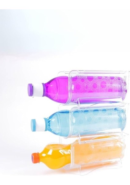 1 Adet Şişe Organizer Dolap Içi Buzdolabı Raf Düzenleyici Üst Üste Istiflenebilir Şişelik, Şeffaf