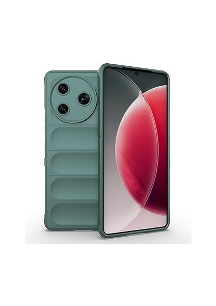 Tecno ile Uyumlu Camon 30 Pro 5g Kılıf Esnek Tpu Oyuklu Arka Yüzey Tasarımlı Zore Etnik Silikon Kapak Koyu Yeşil fiyatları