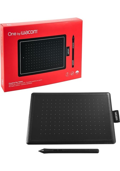 Basınca Duyarlı Kalemli Tek Kalem Tablet, Windows, Mac ve Chromebook Için Uygun, Küçük, Siyah / Kırmızı