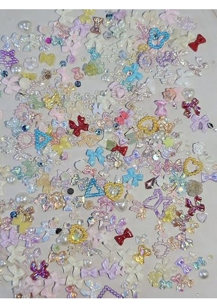 Süsleme Charm Nail Art Charm Taşları Fiyonk Dizayn Mix Renk 3D Tırnak Süsleri 042 fiyatları