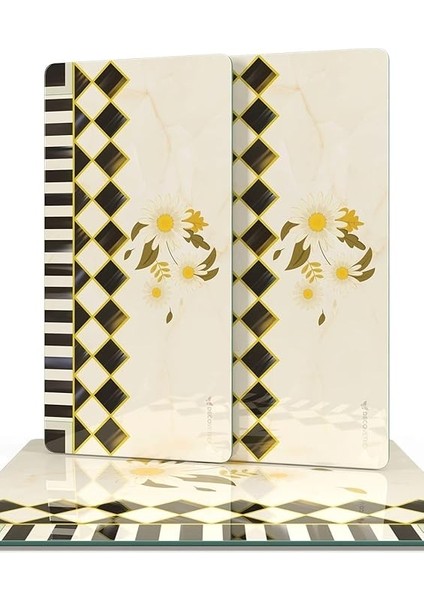 Cam Sunum Servis Tabağı 3'lü Kare Set Mackenzie Vintage Daisy fiyatları