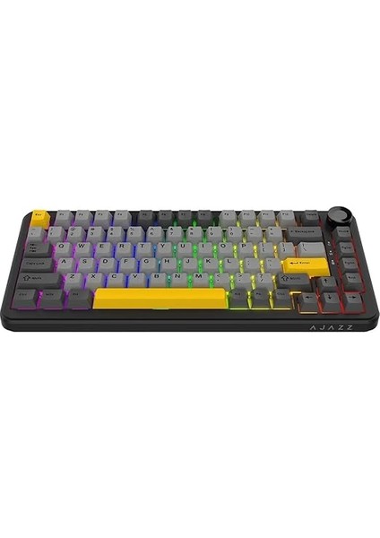 Gaming Klavye Ajazz AK820 Max Plus Daydream Switch 3 Modlu Mekanik Oyun KLAVYESI-8000 Mah Batarya Rgb - Hot Swap (AK820 Max Plus - Siyah Sarı - Daydream) fırsatları