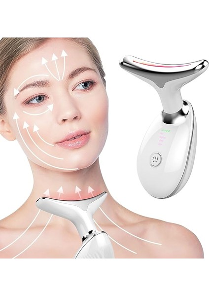 Boyun Yüzü, Yüz ve Boyun Masajı Için Sıkılaştırıcı Kırışıklık Giderme Cihazı, Çift Çene Azaltıcı Titreşim Masajı Cilt Bakımı, Iyileştirme, Sıkılaştırma, Sıkılaştırma ve Pürüzsüz