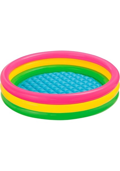 57412 Renkli Şişme Taban 3 Bölme Havuz 114 Cm, Su Sporları, Plaj Malzemesi, Şişme Ürün, Yüzme Aksesuarı, Kamp, Dalış, Güvenlik