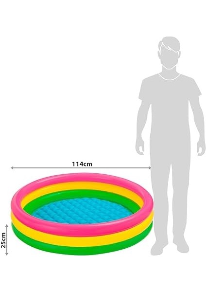 57412 Renkli Şişme Taban 3 Bölme Havuz 114 Cm, Su Sporları, Plaj Malzemesi, Şişme Ürün, Yüzme Aksesuarı, Kamp, Dalış, Güvenlik fırsatları