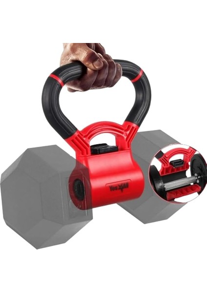 D8FC Kettle Grip Sap, Dambılları Antrenmanlar Için Girya Dönüştürmek Için, A. Kırmızı/siyah, Halter Dönüştürücü