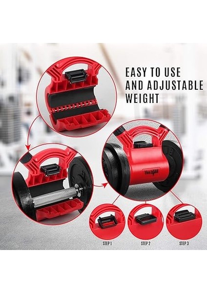 D8FC Kettle Grip Sap, Dambılları Antrenmanlar Için Girya Dönüştürmek Için, A. Kırmızı/siyah, Halter Dönüştürücü modelleri