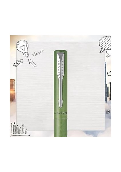 Vector Xl Tükenmez Kalem | Pirinç Üzerine Metalik Yeşil Lake | Siyah Mürekkep Doldurmalı Ince Nokta | Hediye Kutusu indirimleri