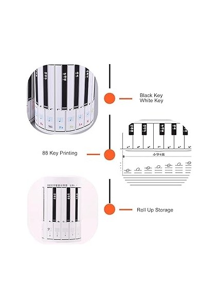 88 Tuşlu Piyano Klavye Alıştırma Kağıdı, Yeni Başlayanlar ve Öğrenciler Için Piyano Parmak Uygulama Not Tablosu Etiketi fırsatları