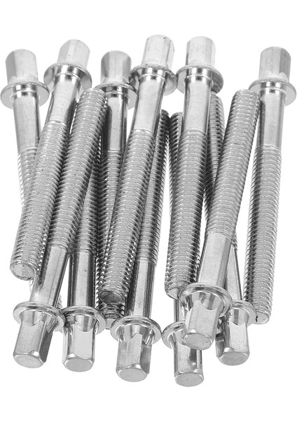 Davul Için 12 Adet Gergi Çubukları: Caz Davul Seti Aksesuarları Için Metal Vidaları - Perküsyon Enstrümanları Için Gergi Çubukları