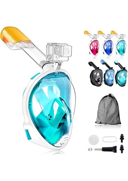 Dalış Maskeleri Çocuklar,snorkel Maskesi, 5-14 Yaşında Çocuklar Için Tam Yüzü Paylama Maskesi Anti-Fog, Anti-Leak Top Snorkel Seti