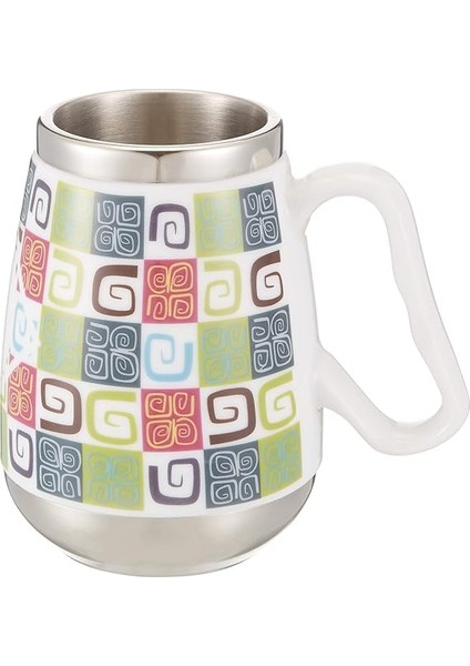 AND325B Içi Çelik Dışı Desenli Seramik Kupa Mug, 400 ml modelleri