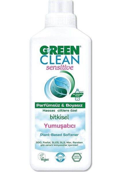 U Green Clean Sensitive Parfümsüz&boyasız Bitkisel Yumuşatıcı 1000 ml