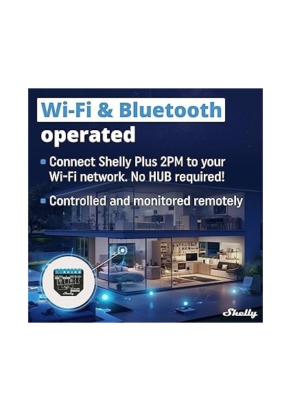 Plus 2pm, Wi-Fi ve Bluetooth 2 Kanallı Akıllı Röle Şalteri, Güç Ölçümü, Ev Otomasyonu, Panjur Uzaktan Kumanda, Alexa ve Google Home, Ios Android Uygulaması (2'li Paket) fırsatları